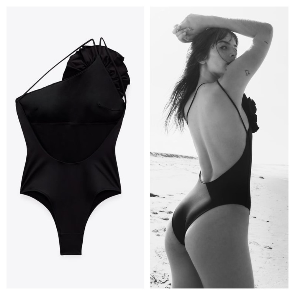 NWT‼️ Zara ASYMMETRICAL FLORAL SWIMSUIT Size Small